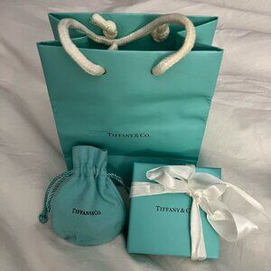 Tiffany & Co. Empty Packaging Gift Box, Pouch and Shopping Bag 4pc Set